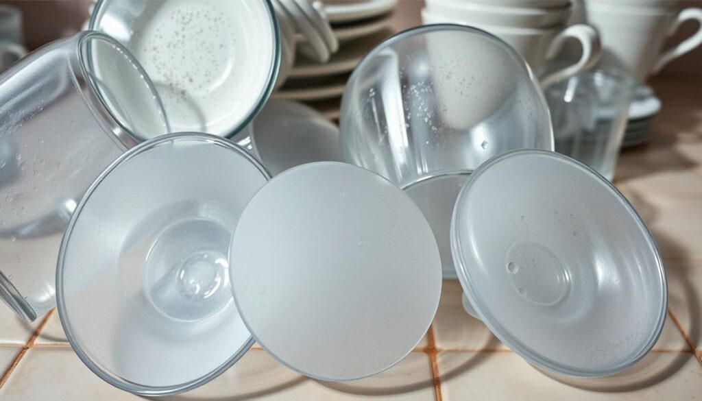 spotty dishes caused by hard water